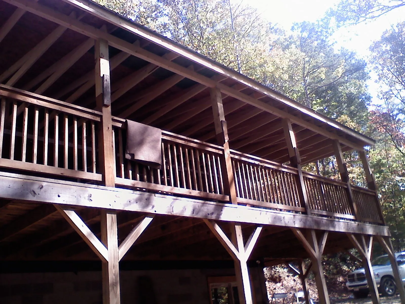 Timber framing under a new elevated porch and deck — Roof Leak Repair in Gurley by Roofing Brothers